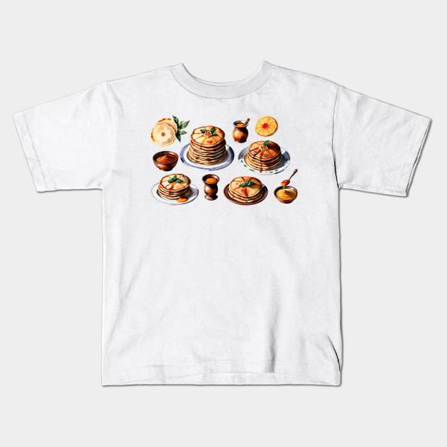 Moroccan Cuisine Food Kitchen in vibrant vector style Kids T-Shirt by Panwise